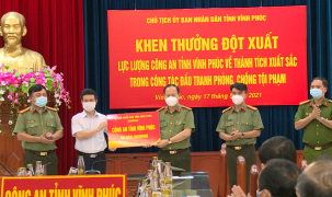 Vĩnh Phúc khen thưởng đột xuất lực lượng Công an tỉnh