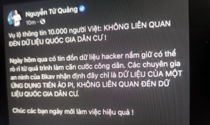 CEO Nguyễn Tử Quảng chia sẻ những liên quan đến liên quan đến vụ việc hacker rao bán các thông tin dữ liệu cá nhân của nhiều người