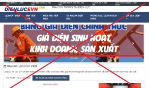 Cảnh báo xuất hiện trang web giả mạo thương hiệu EVN