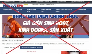 Đã ngăn chặn các website giả mạo trang thông tin của EVN