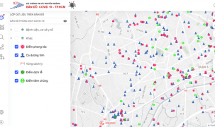 TP.HCM vận hành bản đồ 3D về ca dương tính, điểm phong toả COVID-19