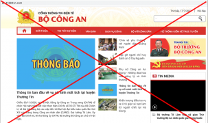 Cảnh báo website www.11384vn.com giả mạo Cổng thông tin Bộ Công an