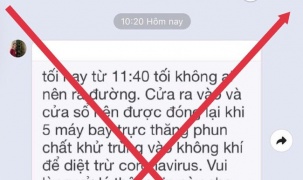 Thông tin TP Hồ Chí Minh sử dụng 5 trực thăng phun chất khử trùng là sai sự thật