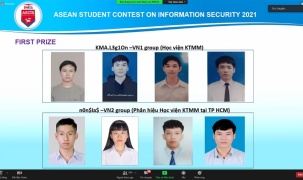 Hai đội của Học viện Kỹ thuật mật mã vô địch vòng sơ khảo Cuộc thi Sinh viên với ATTT ASEAN 2021