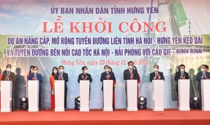 Thủ tướng dự lễ khởi công một số dự án hạ tầng chiến lược để Hưng Yên ‘tự lực phát triển’