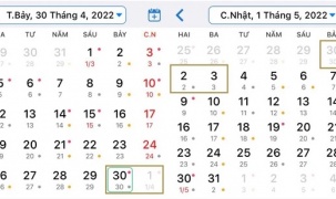 Dịp lễ 30/4 - 1/5 năm 2022 được nghỉ mấy ngày?