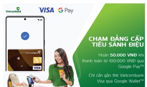 Vietcombank triển khai dịch vụ thanh toán qua Google Wallet cho thẻ Visa