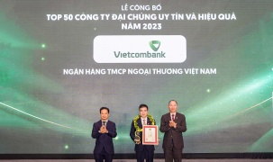 Vietcombank được bình chọn là ngân hàng và công ty đại chúng uy tín nhất