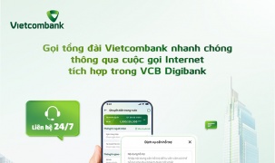 Khách hàng có thể liên hệ tổng đài Vietcombank nhanh chóng thông qua cuộc gọi internet tích hợp trong VCB Digibank