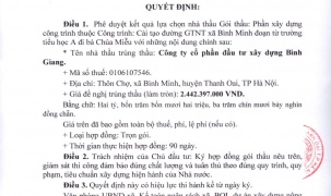 Thanh Oai (Hà Nội): CTCP Đầu Tư Xây Dựng Bình Giang và 'điệp khúc' trúng thầu sát giá