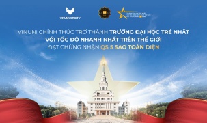 VinUni trở thành đại học trẻ nhất, với tốc độ nhanh nhất thế giới đạt chứng nhận QS 5 sao