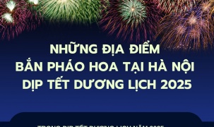 Những địa điểm bắn pháo hoa tại Hà Nội dịp Tết Dương lịch 2025