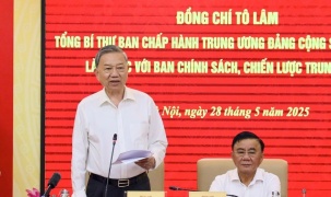 Tổng Bí thư Tô Lâm làm việc với Ban Chính sách, chiến lược Trung ương về cơ chế, chính sách quản lý hiệu quả thị trường vàng