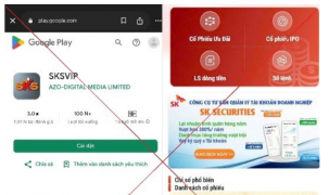 Cảnh báo lừa đảo cài đặt ứng dụng giao dịch chứng khoán SKSVIP