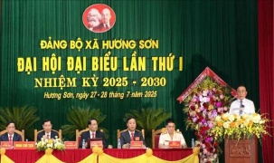 Thường trực Ban Bí thư dự Đại hội Đảng bộ xã Hương Sơn, tỉnh Hà Tĩnh