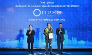 OPES lọt Top 10 công ty bảo hiểm phi nhân thọ uy tín nhất Việt Nam 2025 do Vietnam Report công bố