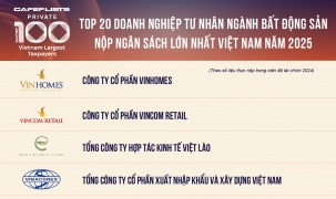 Top 20 công ty Bất động sản tư nhân nộp ngân sách lớn nhất Việt Nam