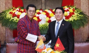 Chủ tịch nước Lương Cường hội đàm với Quốc vương Bhutan