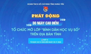 Tuổi trẻ Hưng Yên: 30 ngày cao điểm tổ chức mở lớp 