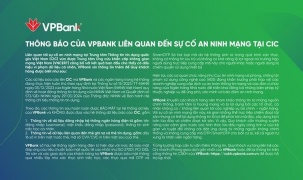 Thông báo của VPBank liên quan đến sự cố an ninh mạng tại CIC