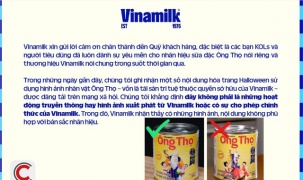 Vinamilk phản hồi chính thức về việc KOL hoá trang Halloween thành Ông Thọ: Yêu cầu ngưng sử dụng