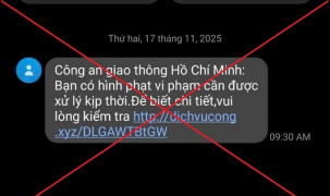Cảnh báo tin nhắn lừa đảo thông báo 'phạt nguội' của Cảnh sát giao thông