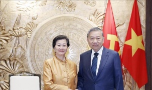 Tổng Bí thư Tô Lâm tiếp Đại sứ Campuchia Chea Kimtha đến chào từ biệt