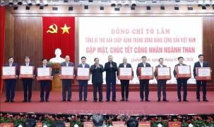 Tổng Bí thư Tô Lâm gặp mặt, chúc Tết công nhân ngành Than tại Quảng Ninh