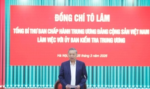 Tổng Bí thư Tô Lâm: Chuyển mạnh công tác kiểm tra, giám sát sang phòng ngừa từ sớm, từ xa