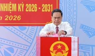 Chủ tịch Quốc hội Trần Thanh Mẫn thực hiện bầu cử tại xã Hóc Môn, Thành phố Hồ Chí Minh