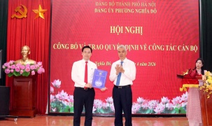 Phường Nghĩa Đô công bố quyết định phê chuẩn Phó Chủ tịch UBND phường nhiệm kỳ 2026-2031