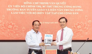 Trưởng Ban Tuyên giáo và Dân vận Trung ương Trịnh Văn Quyết thăm và làm việc với Tạp chí Cộng sản
