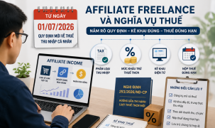 Thu nhập affiliate freelance trên nền tảng số và nghĩa vụ thuế theo quy định 2026