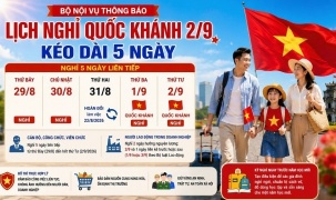 Lịch nghỉ Quốc khánh 2/9 năm 2026 kéo dài 5 ngày