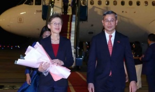 Thủ tướng Công quốc Liechtenstein Brigitte Haas đến Hà Nội, bắt đầu thăm chính thức Việt Nam