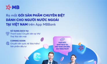 MB ra mắt dịch vụ dành cho người nước ngoài trên App MBBank