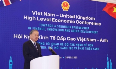 Tổng Bí thư Tô Lâm phát biểu tại Hội nghị Kinh tế cấp cao Việt Nam - Anh