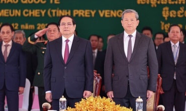 Thủ tướng Phạm Minh Chính cùng Thủ tướng Campuchia khai trương cặp cửa khẩu quốc tế mới