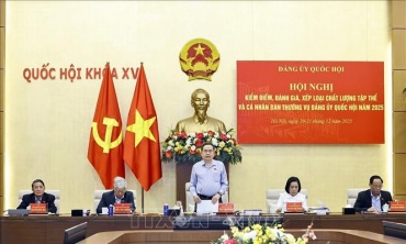 Ban Thường vụ Đảng ủy Quốc hội tổ chức Hội nghị kiểm điểm, đánh giá, xếp loại năm 2025