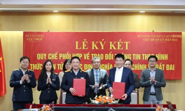 Liên thông dữ liệu điện tử trong xác định nghĩa vụ tài chính về đất đai