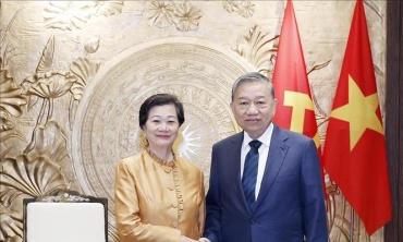 Tổng Bí thư Tô Lâm tiếp Đại sứ Campuchia Chea Kimtha đến chào từ biệt