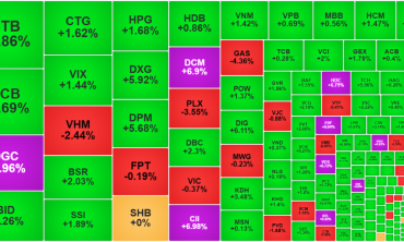 Sắc đỏ tiếp tục lan rộng, cổ phiếu dầu khí ngược sóng