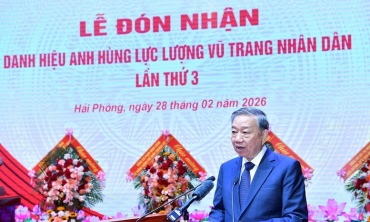 Phát biểu của Tổng Bí thư Tô Lâm tại Lễ đón nhận danh hiệu Anh hùng LLVTND của Quân chủng Hải quân
