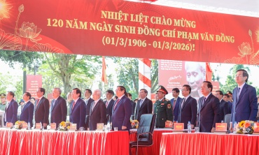 Thủ tướng Phạm Minh Chính dự lễ kỷ niệm 120 năm Ngày sinh Thủ tướng Phạm Văn Đồng