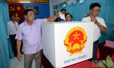 Nhiều khu vực trên địa bàn tỉnh Đồng Tháp hoàn thành công tác bỏ phiếu