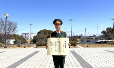 Thượng úy Việt lấy bằng tiến sĩ trường quân sự lớn nhất Nhật Bản