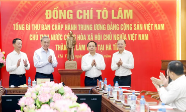 Tổng Bí thư, Chủ tịch nước Tô Lâm: Hà Tĩnh khơi dậy khát vọng phát triển, quyết tâm đạt mục tiêu tăng trưởng nhanh, bền vững