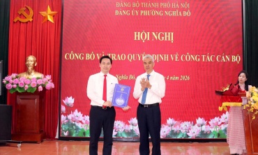 Phường Nghĩa Đô công bố quyết định phê chuẩn Phó Chủ tịch UBND phường nhiệm kỳ 2026-2031