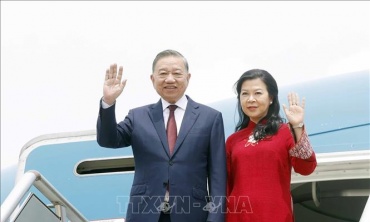 Tổng Bí thư, Chủ tịch nước Tô Lâm và Phu nhân đến thủ đô Manila thăm cấp Nhà nước Cộng hòa Philippines