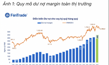 Dư nợ margin kỷ lục hơn 446 nghìn tỷ đồng, phần lớn tập trung vào hoạt động cho vay theo 